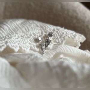 Triangle Crystal Sterling Silver Earrings